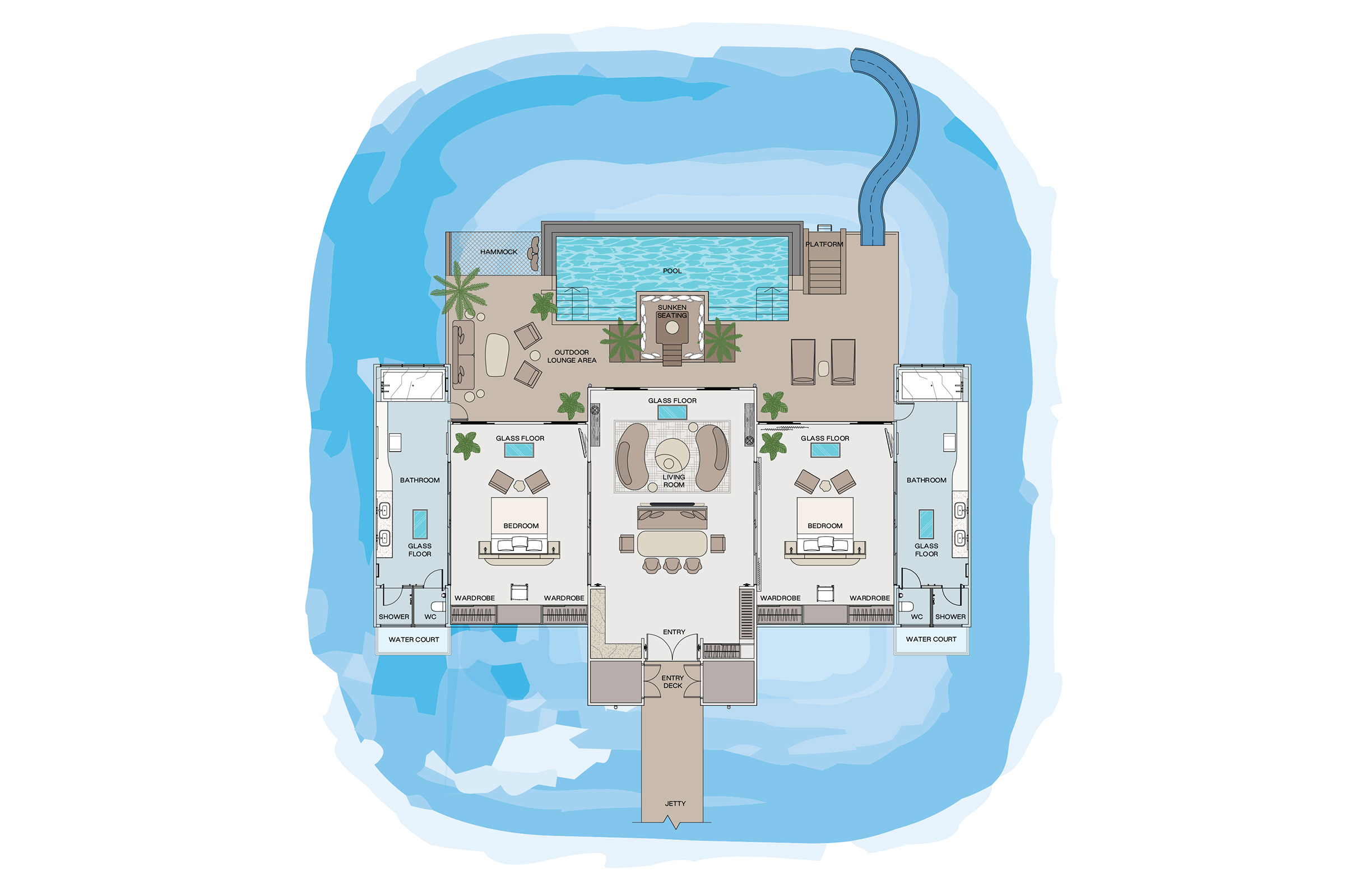 SSVR 2 Bedroom Ocean Signature Villa With Pool Slide