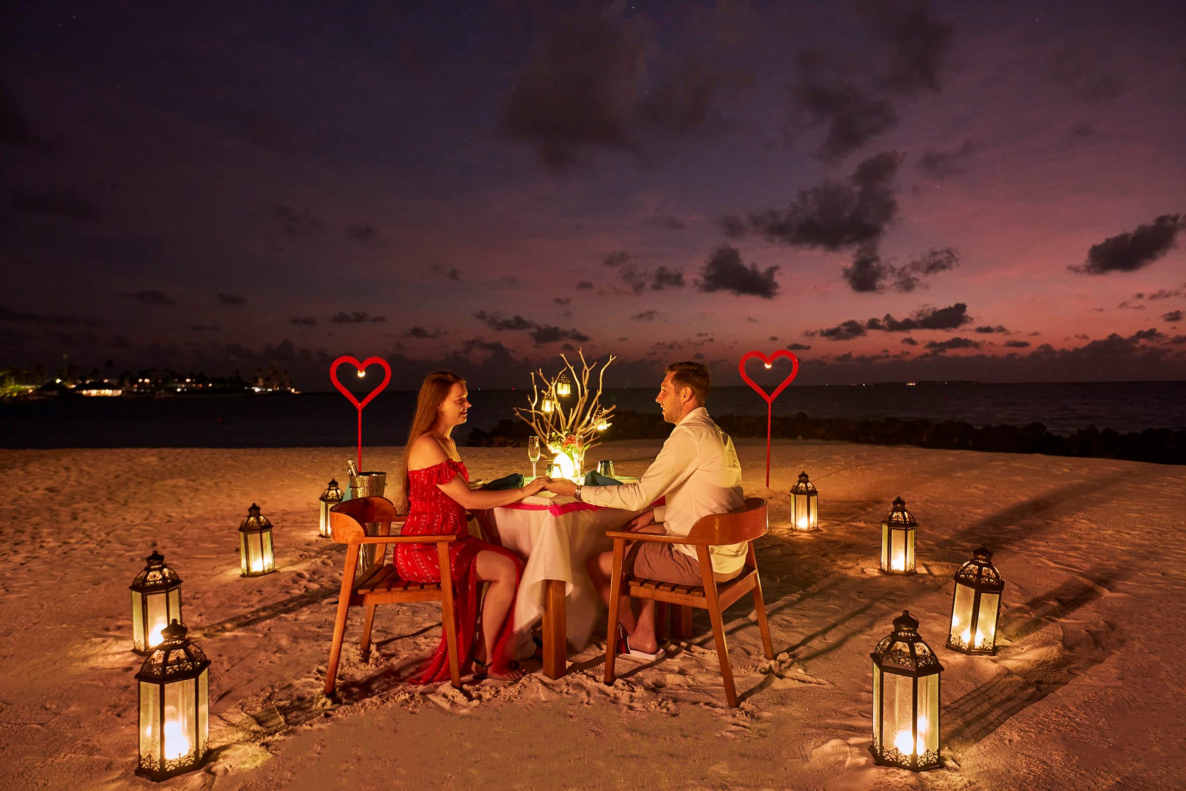 Sun Siyam Iru Veli Romantic beach dinner setup