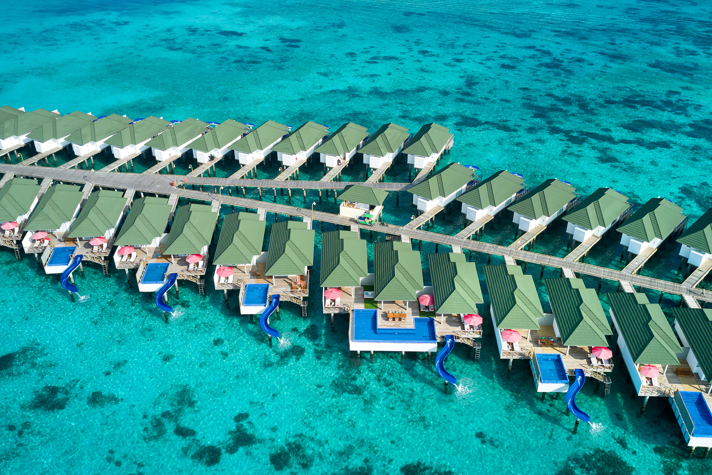 Two Bedroom Lagoon Villa With Pool And Slide Aerial 1
