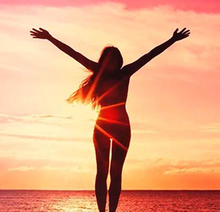 Lady in sunset