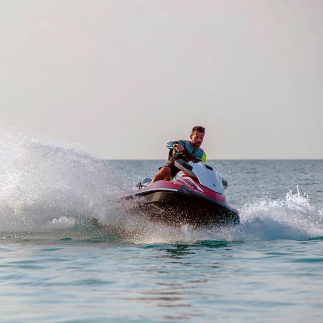 Jetskiing on the ocean