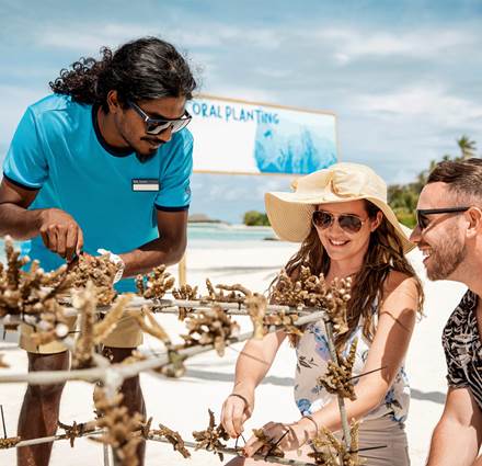 Coral Planting at Sun Siyam Olhuveli, Maldives. celebrating world ocean day