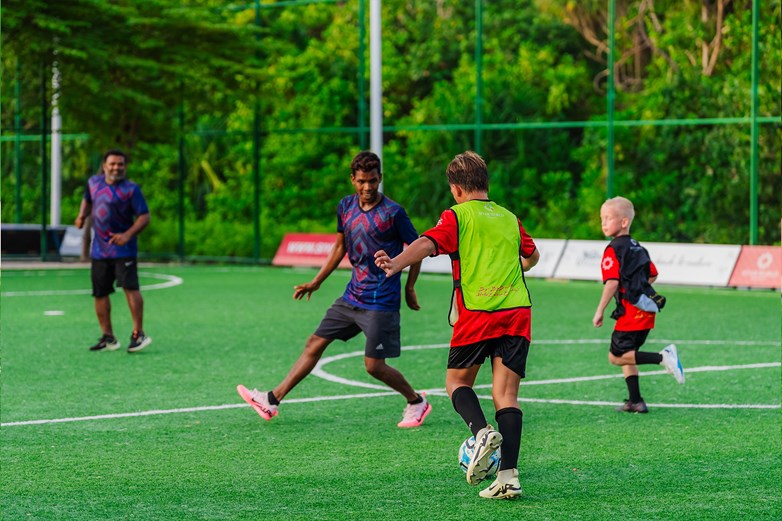 Football camp with kids