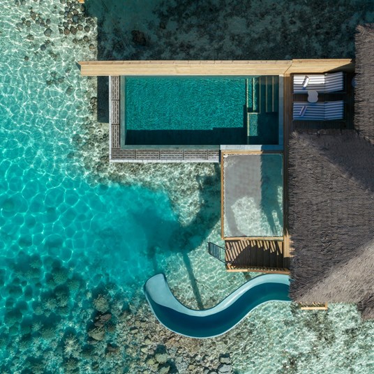 Vilu Reef Ocean Signature Villa with Pool and Slide Drone 0006