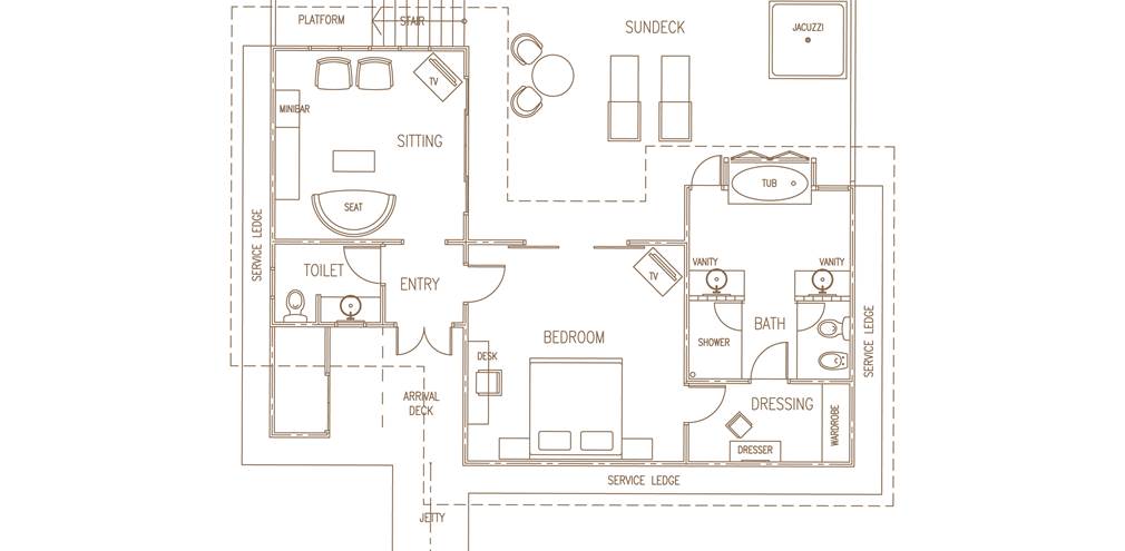 Prestige Jacuzzi Water Villa Floor Plan